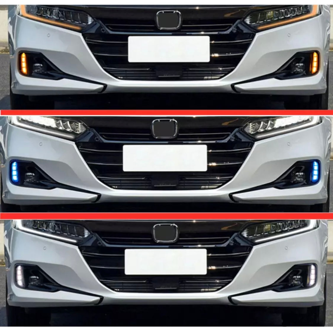 2x DRL For Honda Accord 2021 2022 LED Daytime Running Light Fog lamp