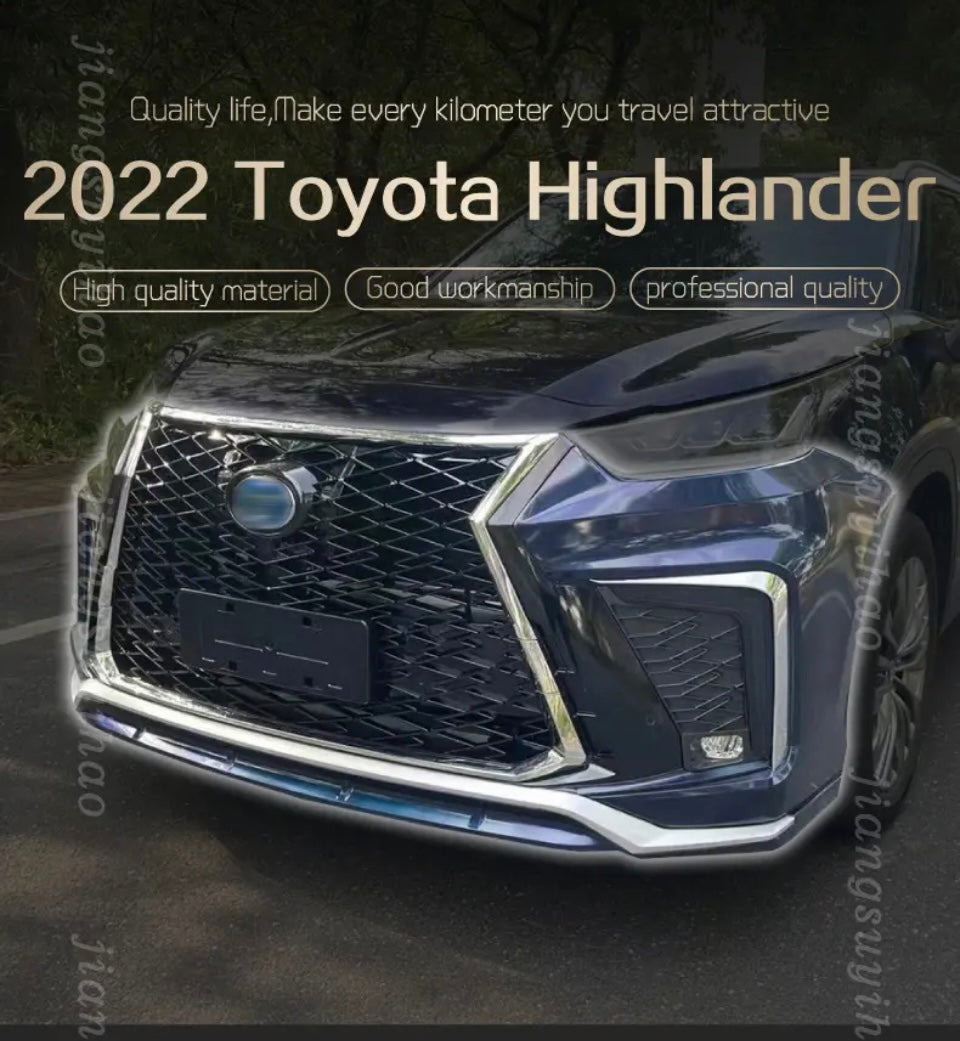 Body kit for Toyota Highlander modified front bumper grille for Lexus 2021-2022-2023