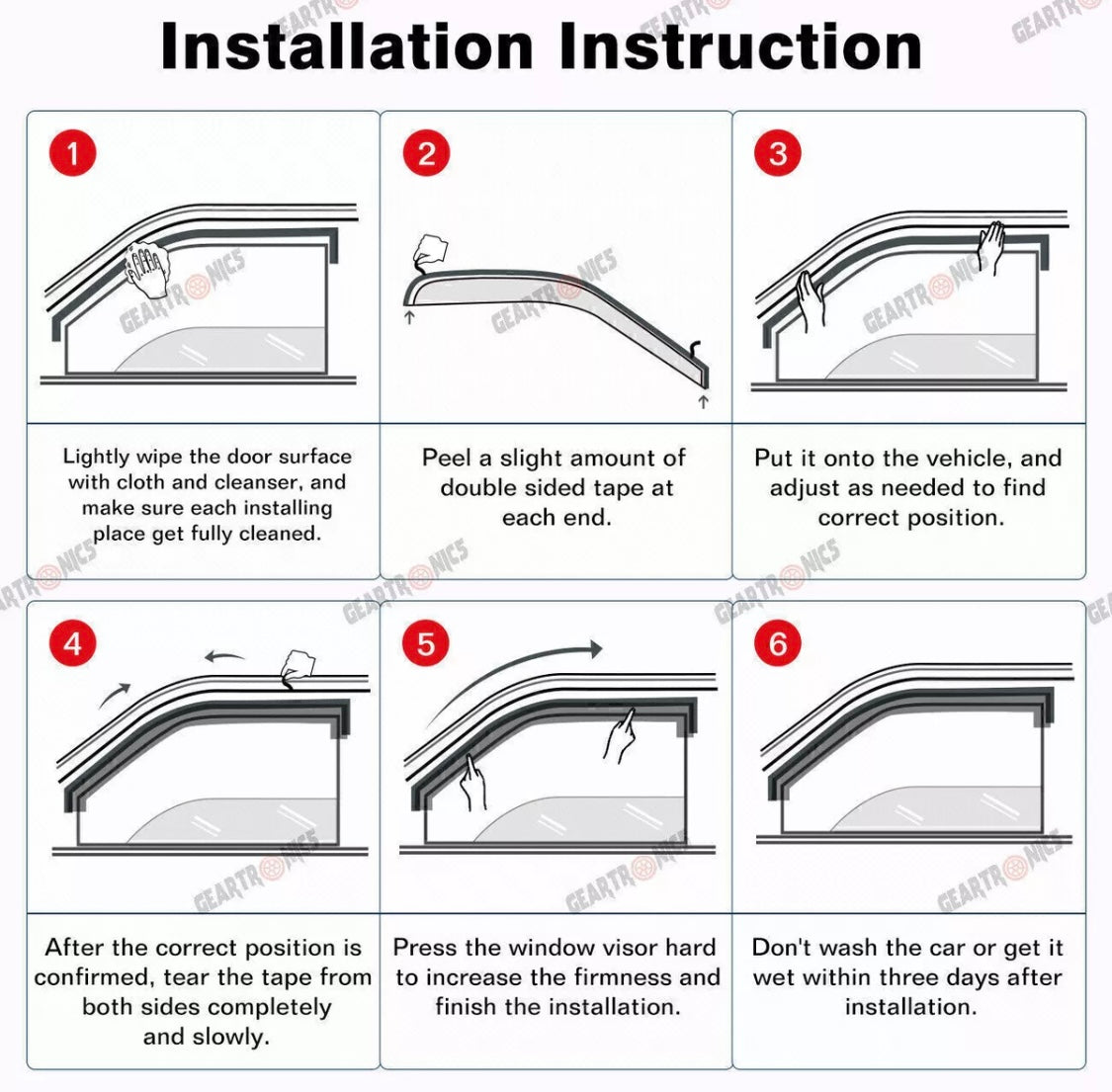 For 2013-2017 Honda Accord Sedan Window Visor Vent Rain Guards w/ Chrome Trim