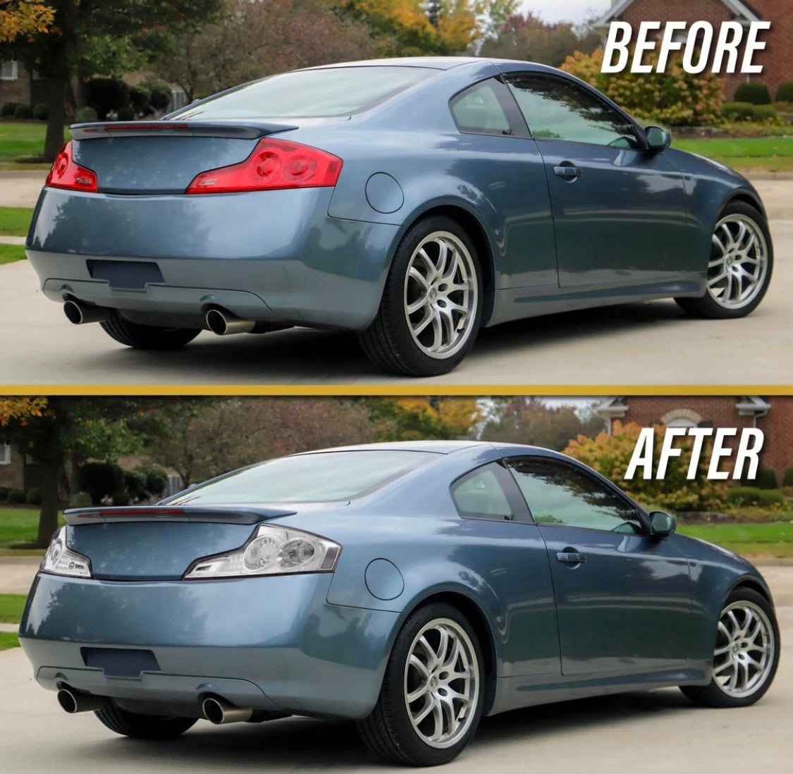 2006-2007 Infiniti G35 2 Door Coupe All Clear Lens LED Tail Lights