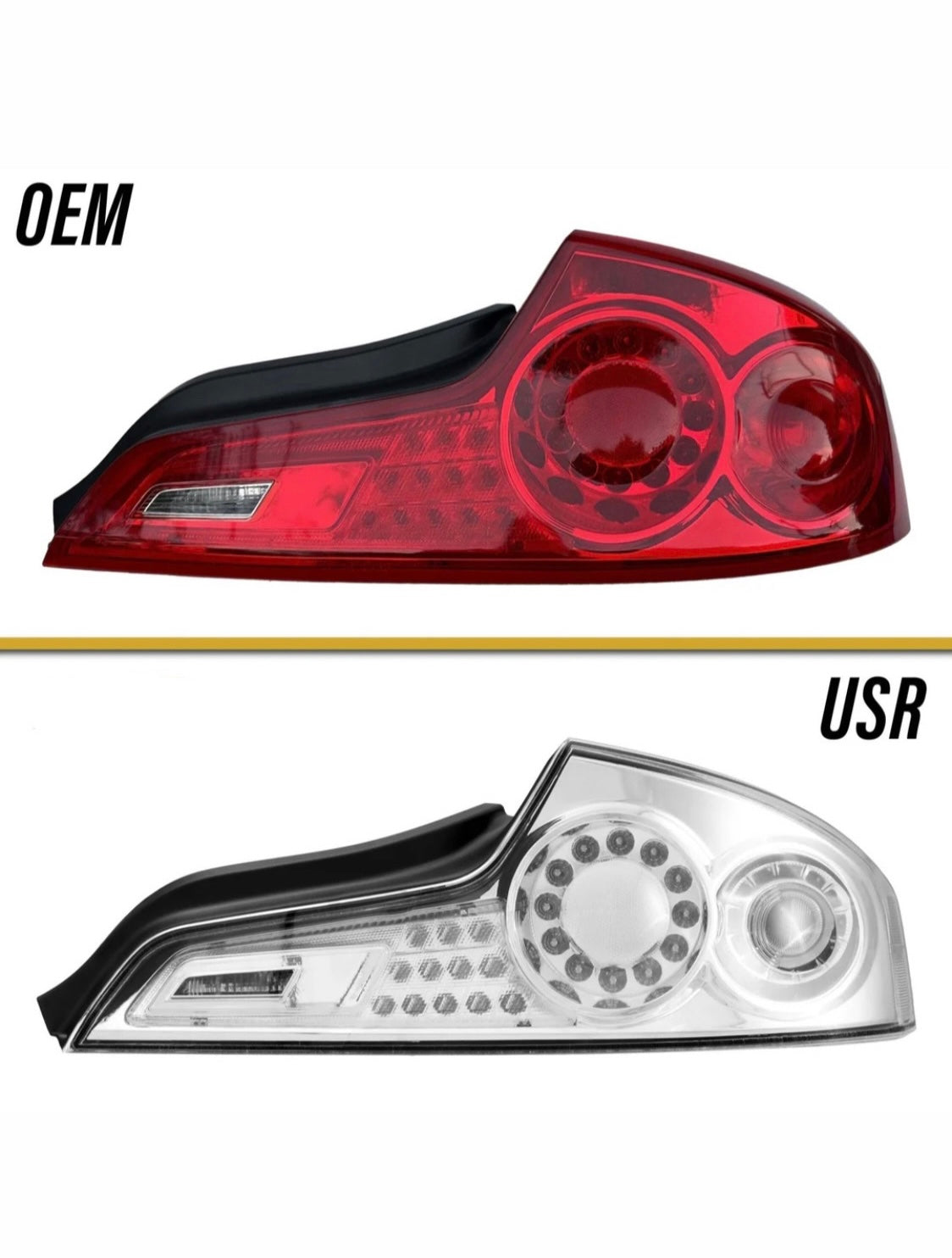 2006-2007 Infiniti G35 2 Door Coupe All Clear Lens LED Tail Lights