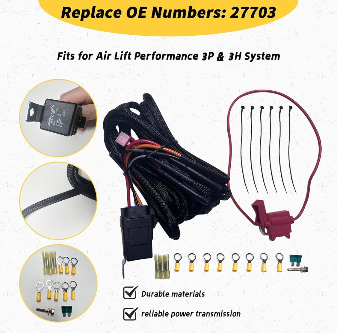 27703 Wiring Harness for Second Compressor, Compatible with 3P & 3H Systems, Add a Compressor with Required Harness Kit for Installation