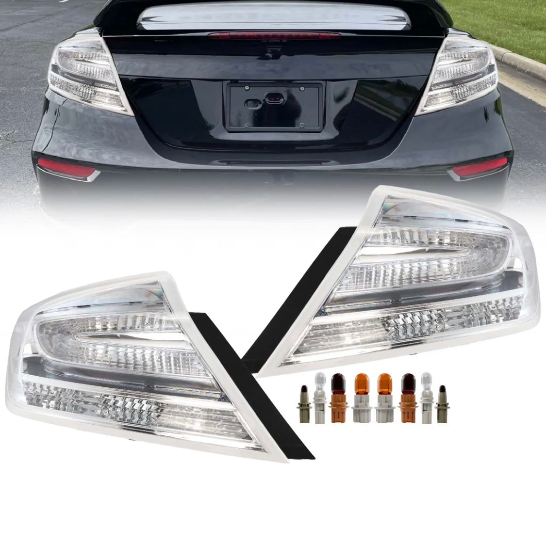 2014-2015 Honda Civic 2 Door Coupe & SI All Clear Lens Tail Lights