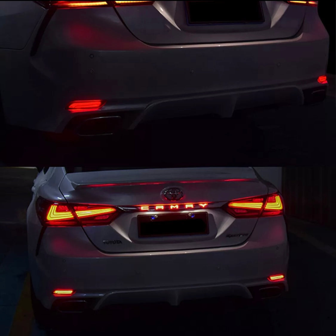 Red LED Bumper Reflector Tail Brake Signal Lamp Foglights For 18-24 Toyota Camry