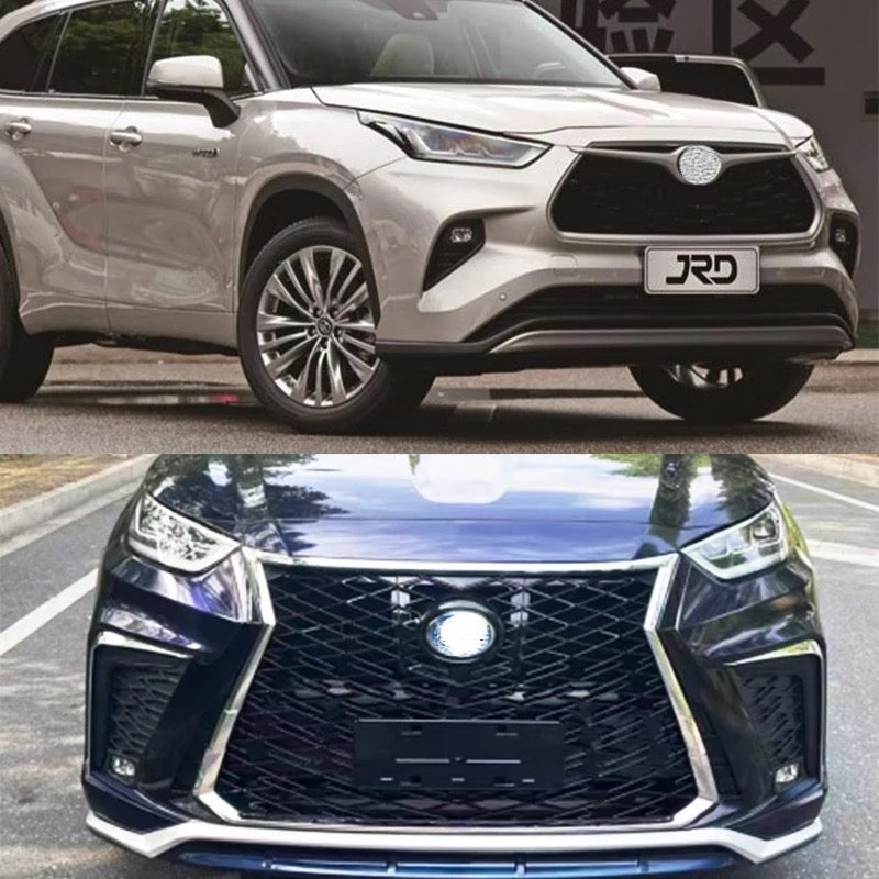 Body kit for Toyota Highlander modified front bumper grille for Lexus 2021-2022-2023