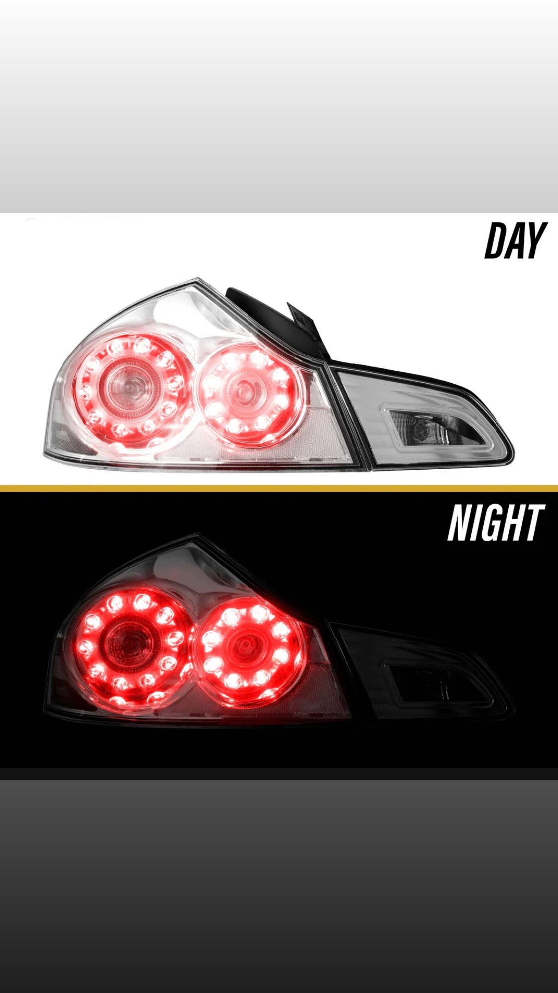 2007-2013 Infiniti G35 4D, 2009-2013 G37 4D & 2015 Q40 4D Sedan All Clear Lens LED Tail Lights