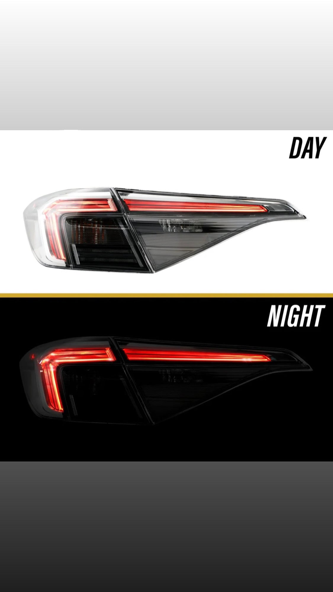 2022-2025 Honda Civic 4D Sedan OE Style Black Housing All Clear Lens With Built In Red LED Bars 4PC Tail Lights