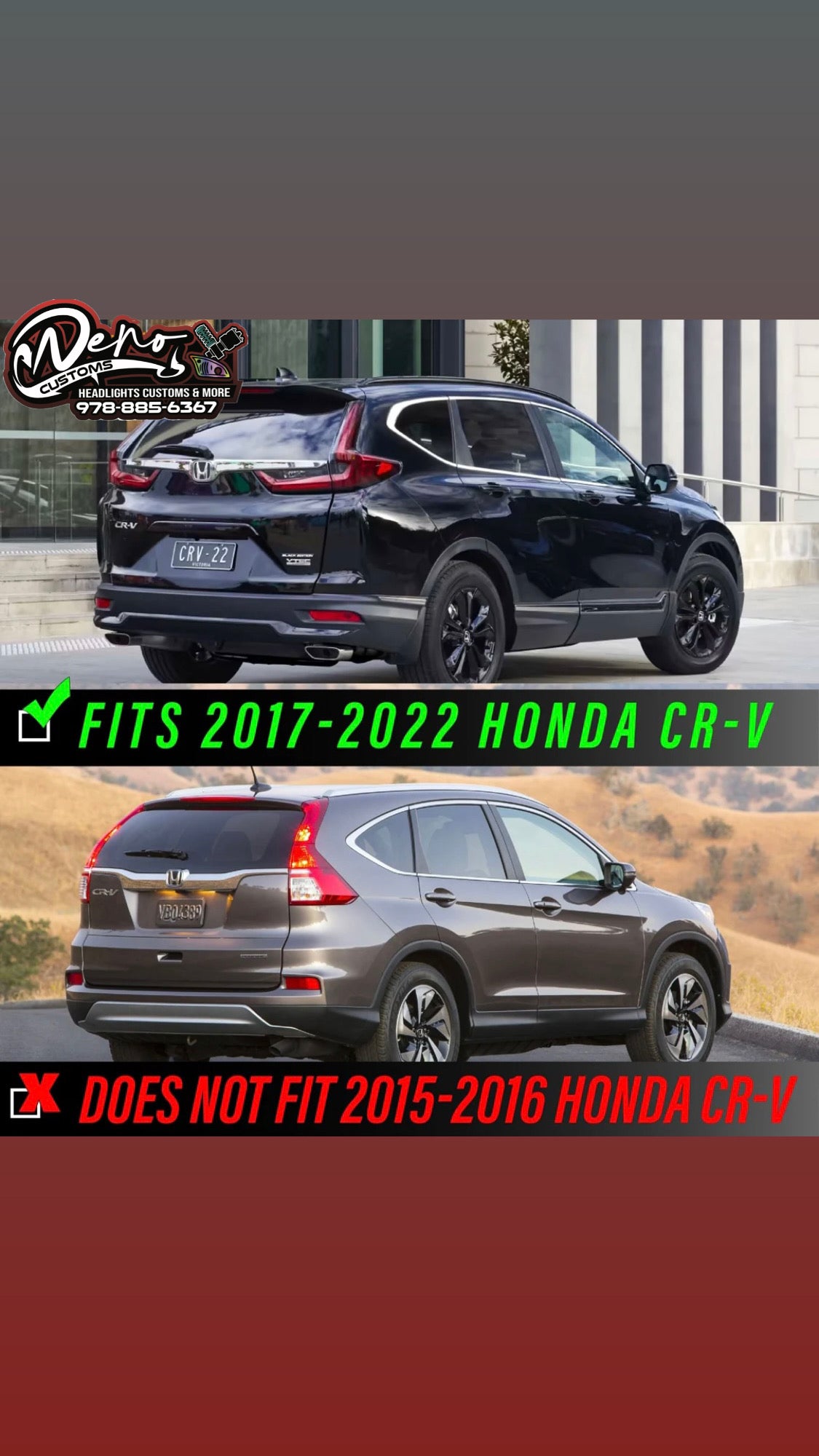2017-2022 Honda CR-V Black Housing Clear Lens LED 4 Piece Tail Lights