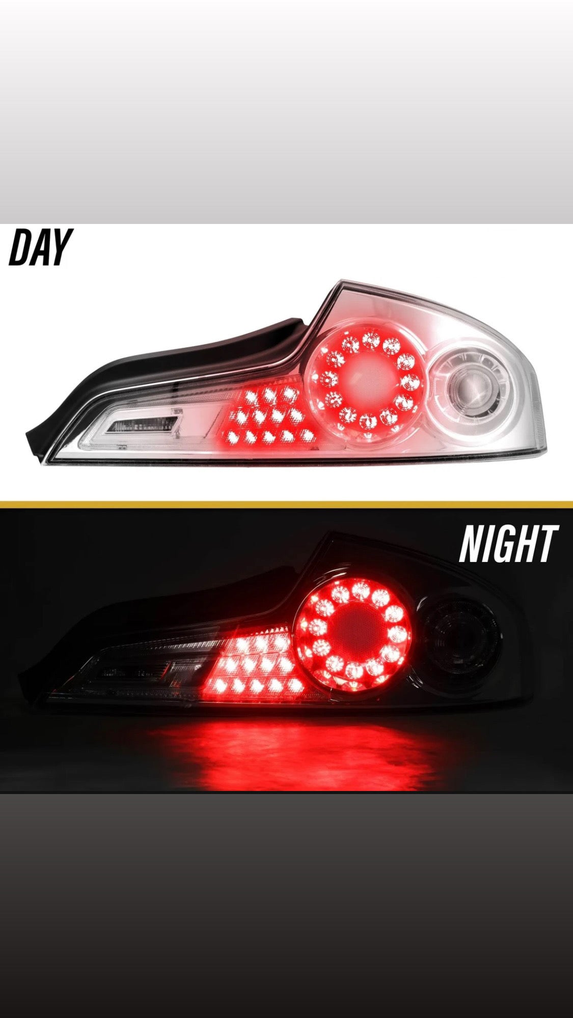 2006-2007 Infiniti G35 2 Door Coupe All Clear Lens LED Tail Lights
