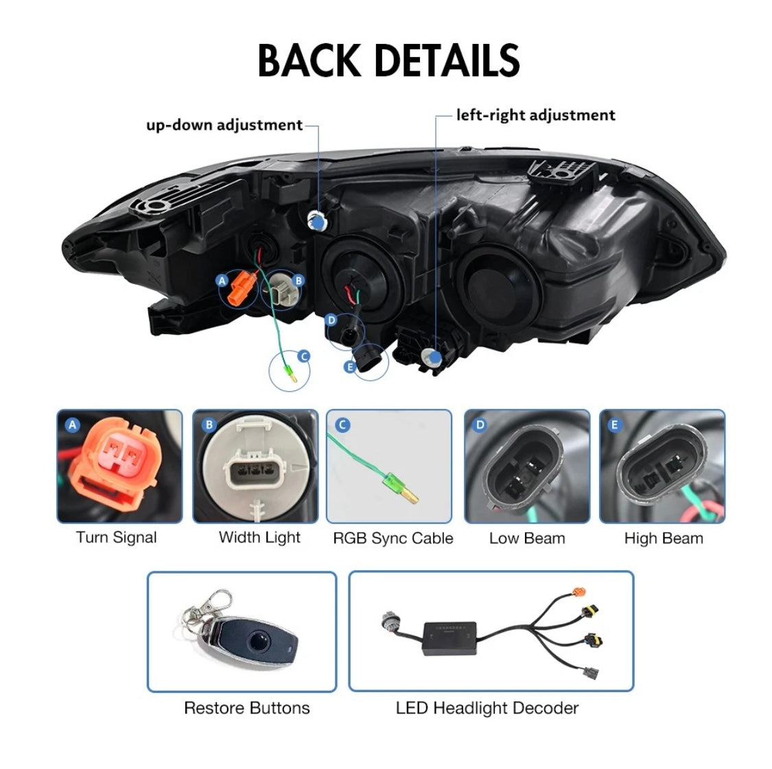 Pair RGB LED Headlights For Honda Civic 11th Gen 2022-2025 Front Lamp Sequential