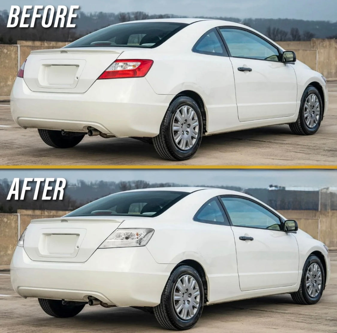 2006-2011 Honda Civic 2 Door Coupe All Clear Lens Tail Lights