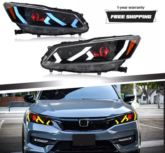 LED Headlights for Honda Accord 9th Gen 2016 2017 Front Lamps Sequential