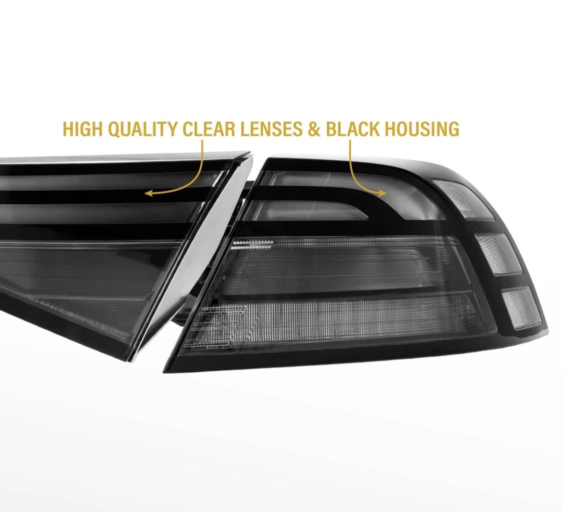 2023-2026 Honda Accord 4D Sedan Black Housing All Clear Lens Full LED 3PC Tail Lights