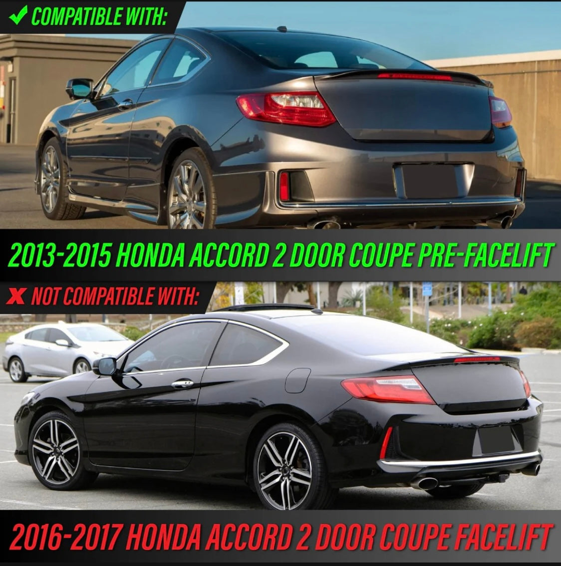 2013-2015 Honda Accord 2D Coupe All Clear Lens Tail Light