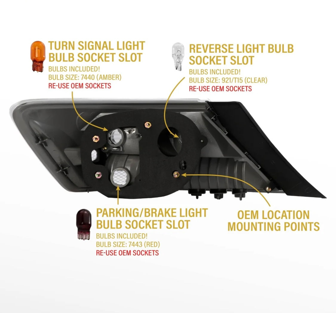 2006-2011 Honda Civic 2 Door Coupe All Clear Lens Tail Lights