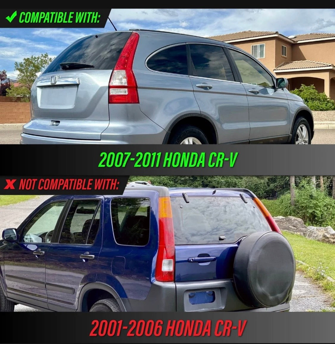 2007-2011 Honda CR-V CRV 4D SUV All Clear Lens Tail Lights
