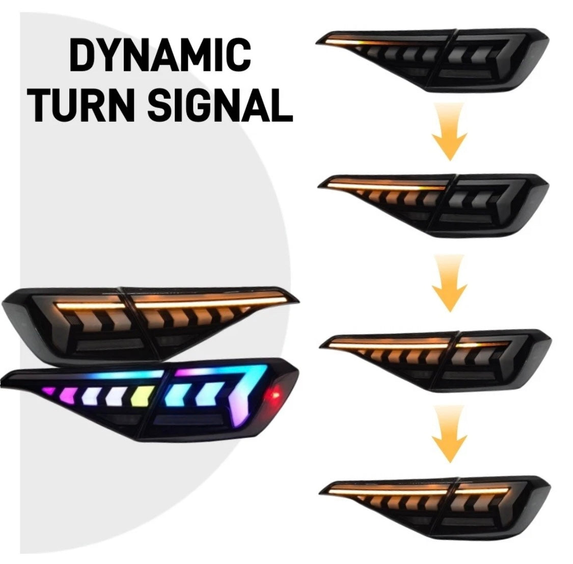 Smoked RGB LED Tail Lights for 2022-2026 Honda Civic Sedan 11th Gen Rear Light