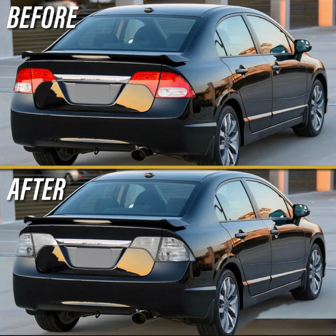 2006-2011 Honda Civic 4D Sedan Euro Spec 4PC All Clear Tail Lights