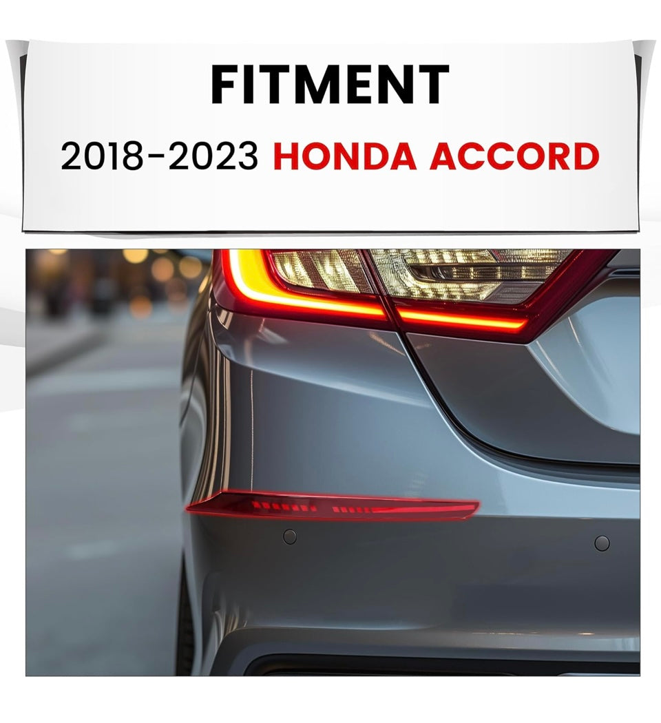 Luz de parachoques LED trasera compatible con Honda Accord 2018-2023 Reflector trasero, luces traseras, lámparas