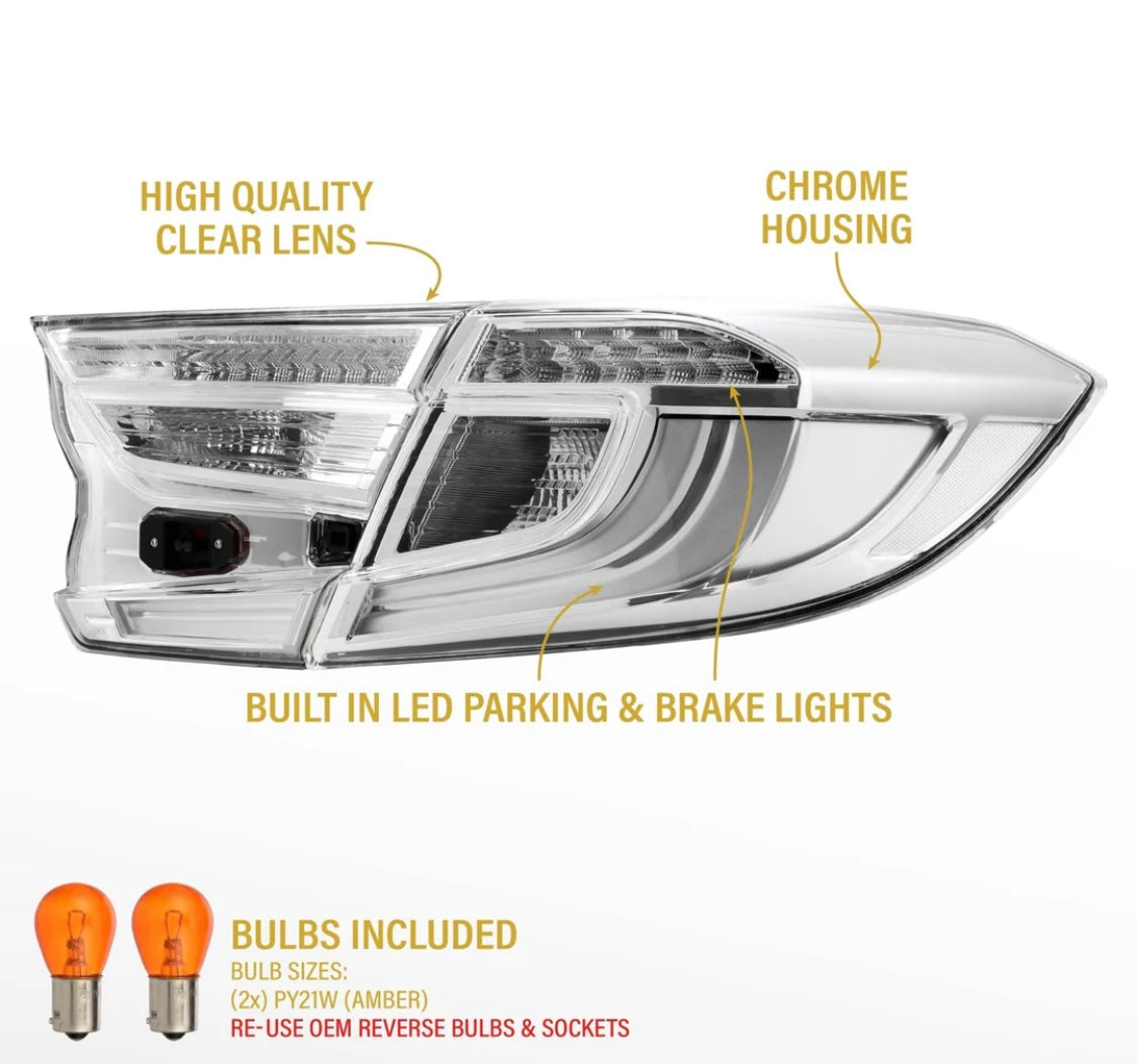 2018-2022 Honda Accord 4D Sedan All Clear Lens 4PC LED Tail Lights