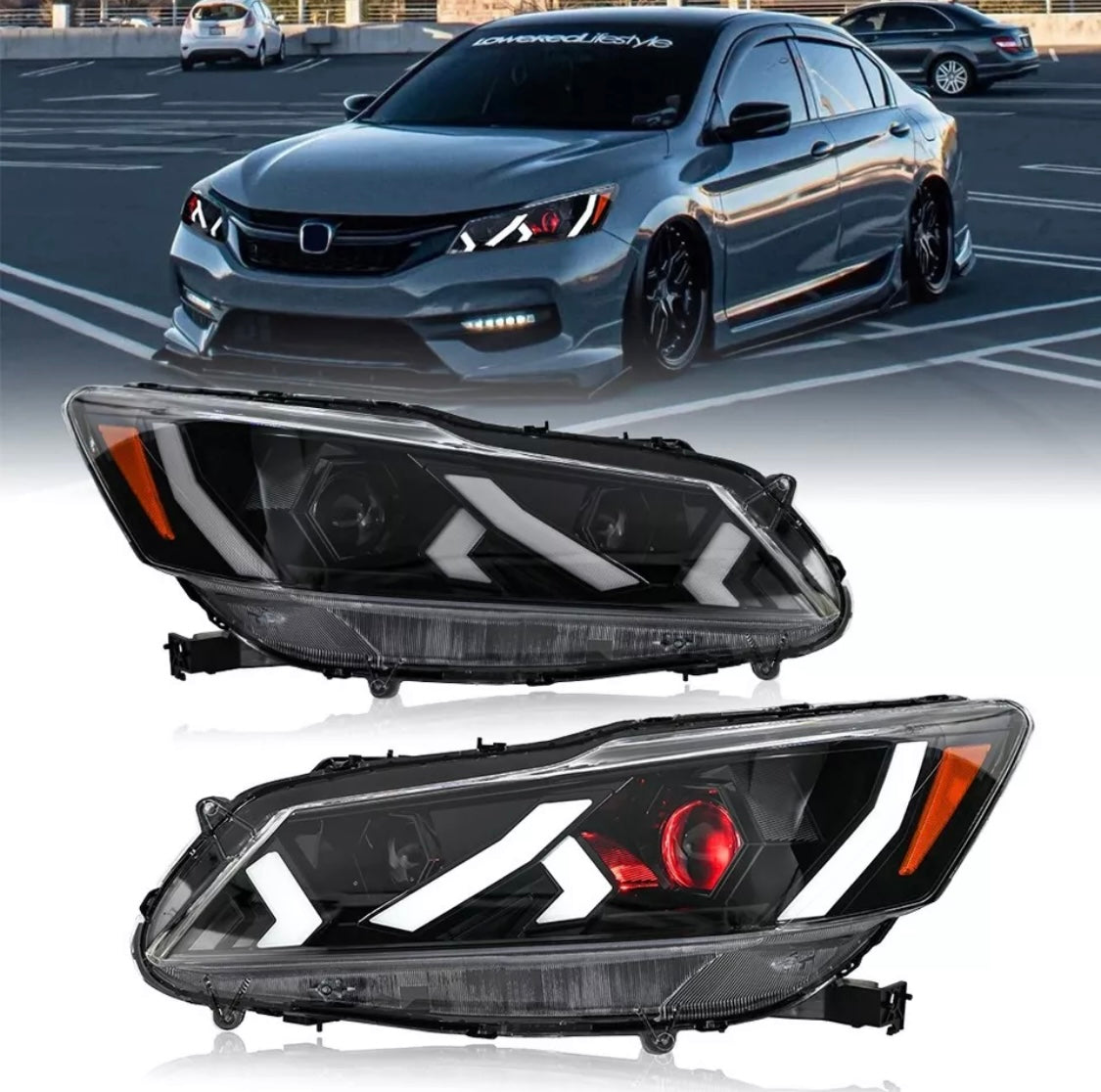 LED Headlights for Honda Accord 9th Gen 2016 2017 Front Lamps Sequential