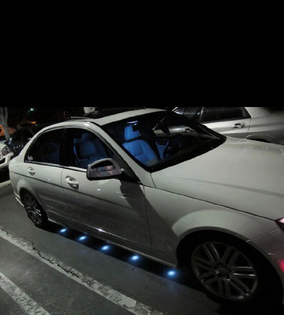 White 95" Brabus Style 45-LED Lights Under Car Puddle Lighting Ground Effect Kit