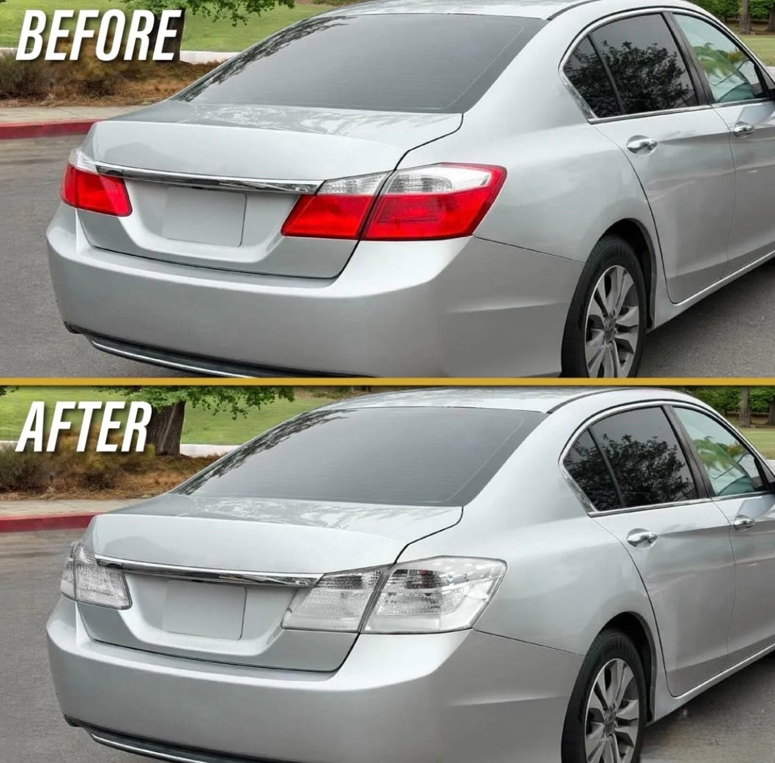 2013-2015 Honda Accord 4D Sedan All Clear Lens Halogen Tail Lights