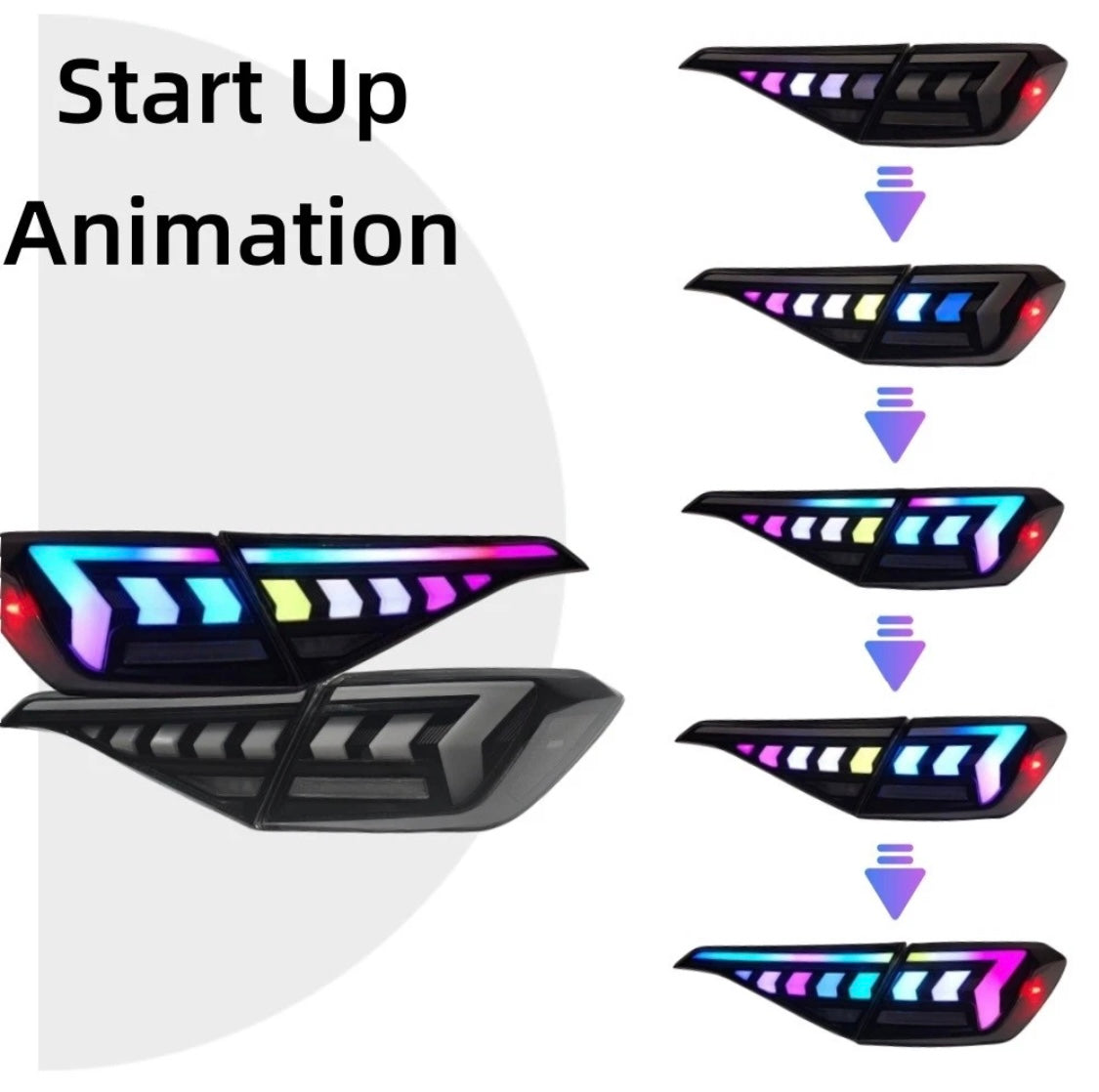 Smoked RGB LED Tail Lights for 2022-2026 Honda Civic Sedan 11th Gen Rear Light