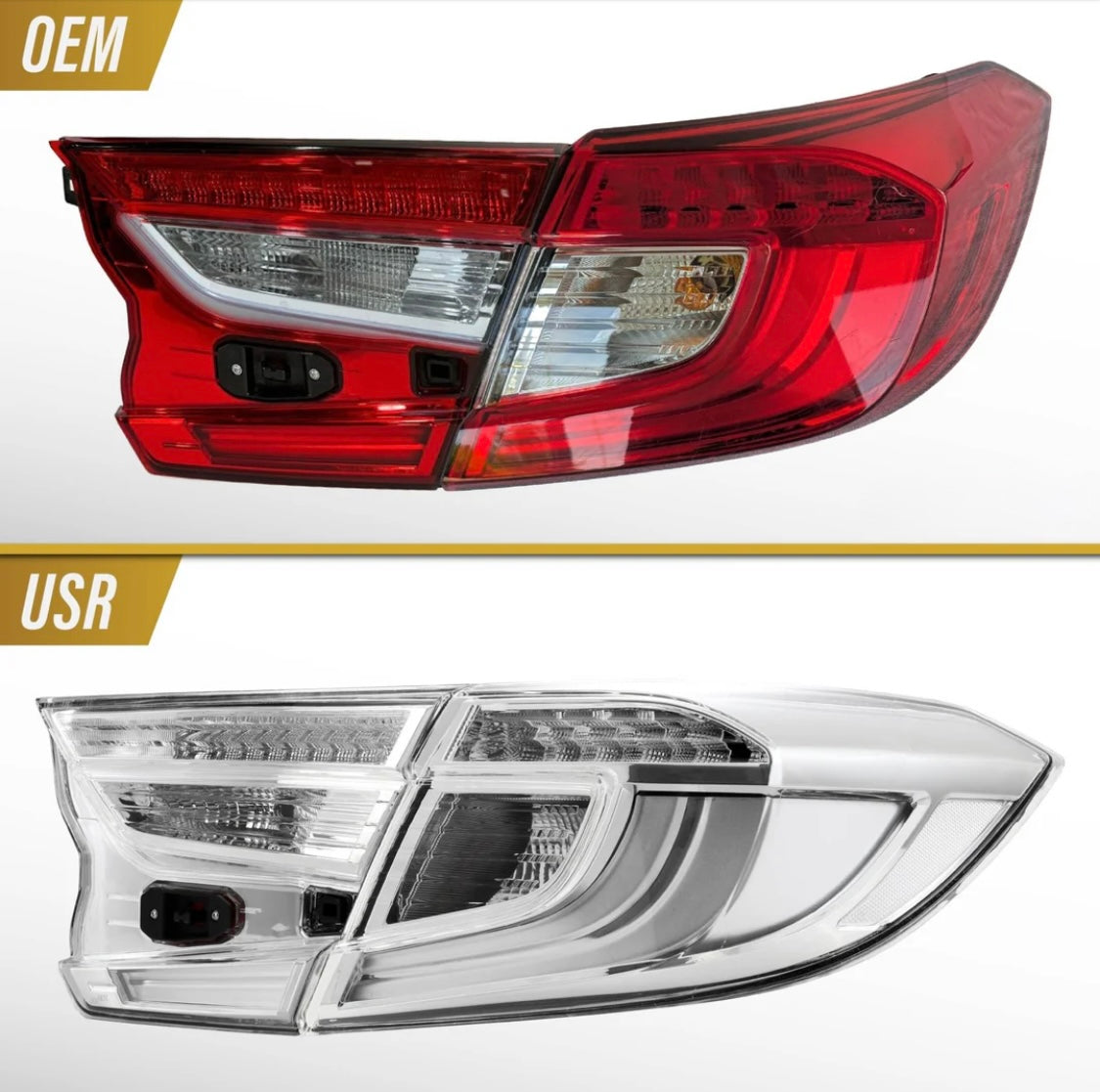 2018-2022 Honda Accord 4D Sedan All Clear Lens 4PC LED Tail Lights