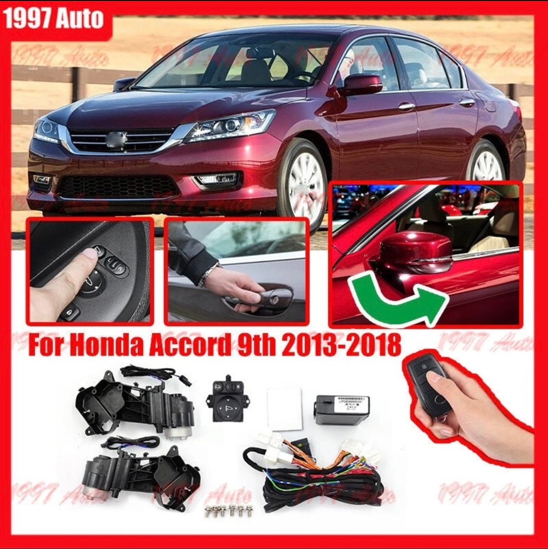 Power Folding Unfolding Rearview Mirror Assembly Kit For HONDA ACCORD 2013-2017