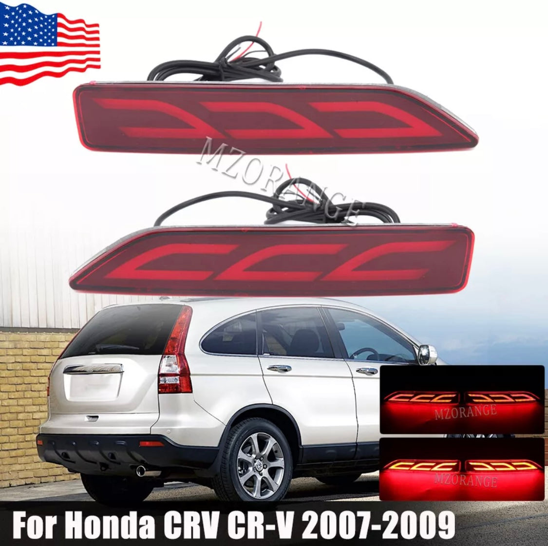 LED Rear Bumper Reflector Light For Honda CRV CR-V 2007-2009 Brake Tail Lamp USA