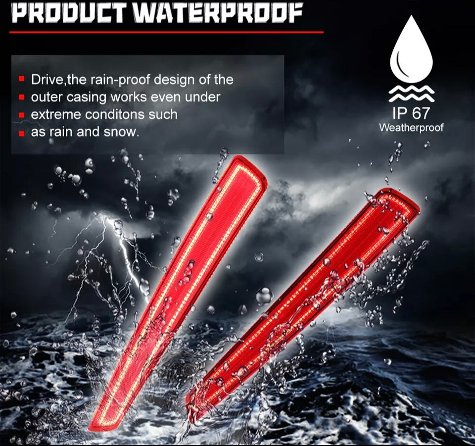 Smoked & Red LED Rear Bumper Reflector Tail Brake Signal Lights for ACURA TL 2009-2011