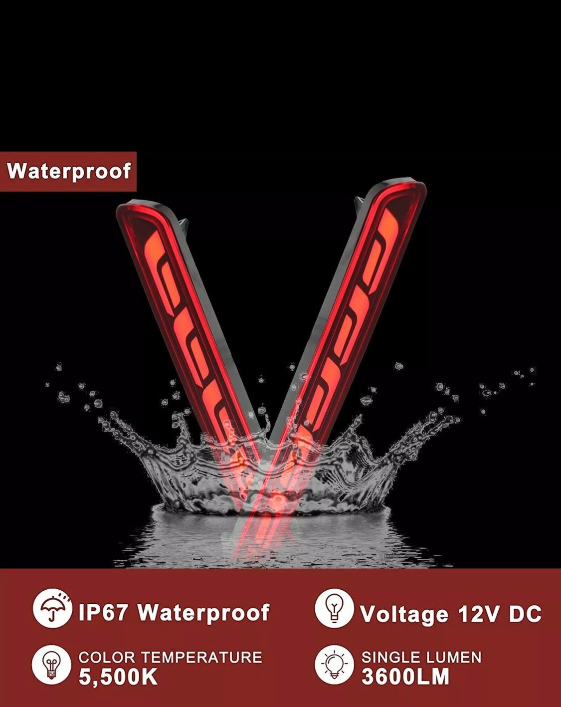 For Honda CR-V CRV 2023-25 Rear Bumper Reflector Brake Fog DRL Indicator Light .