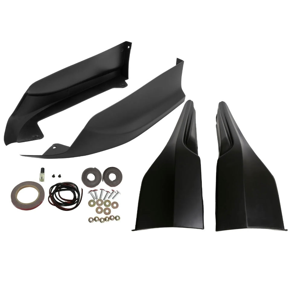 For 16 17 Accord Sedan 4D HFP Style Front + Rear Bumper Lip Splitter Spoiler PU