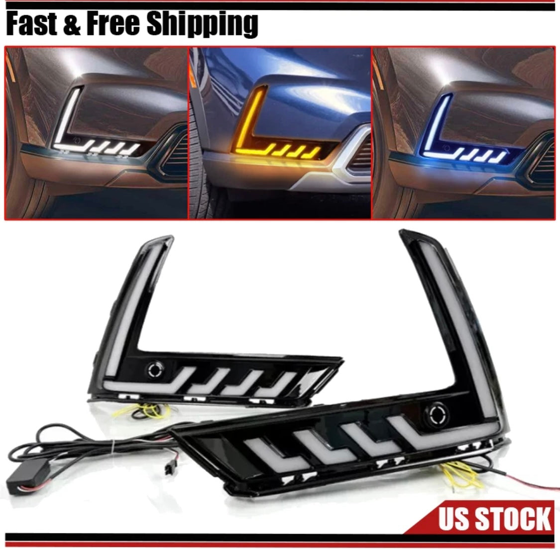 For Honda CR-V CRV 2023 24-2025 LED DRL Fog Light Turn Signal Lamp W/Sensor Hole