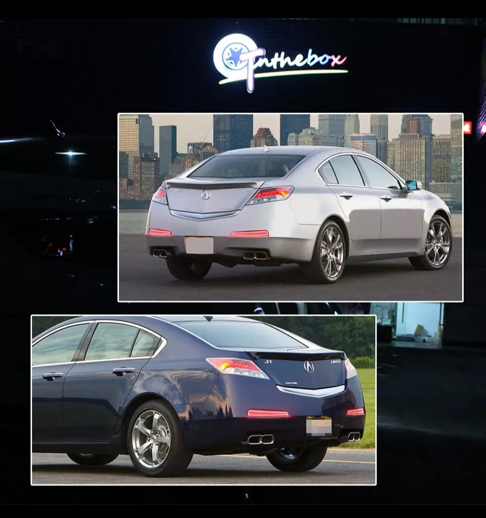 Smoked & Red LED Rear Bumper Reflector Tail Brake Signal Lights for ACURA TL 2009-2011