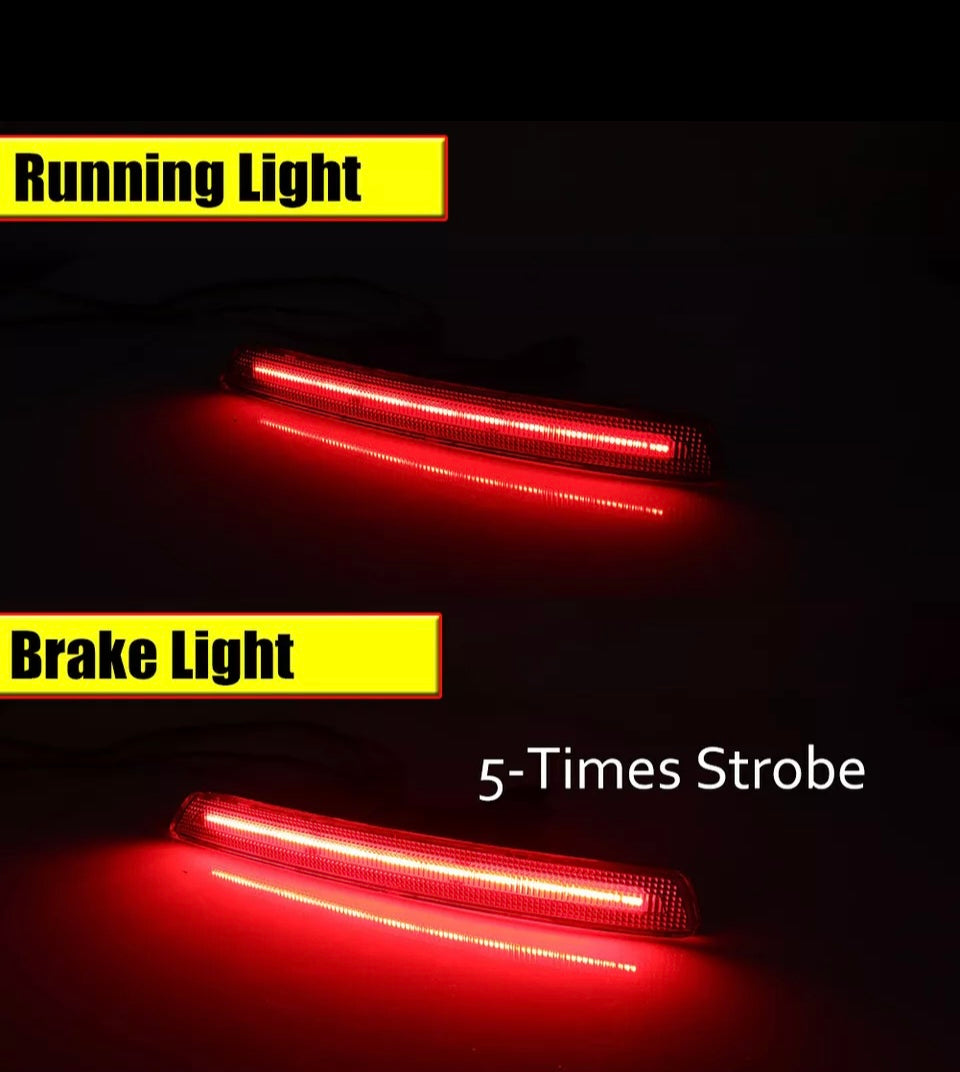 Red oh Smoked LED Rear Bumper Reflector Tail Brake Signal Lights for Acura TL 2012-14