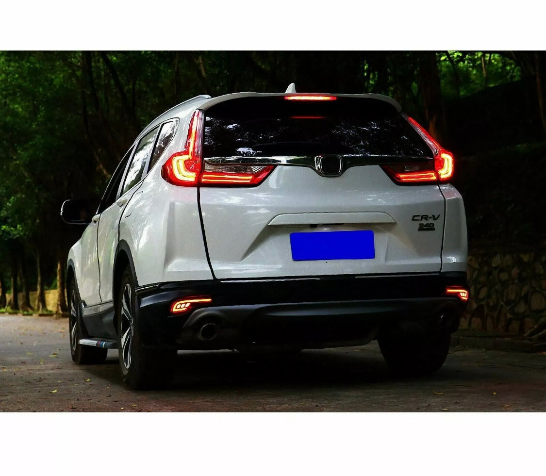 Pair LED Rear Bumper Reflector Brake Tail Fog Light Lamp For Honda CRV 2017-2019