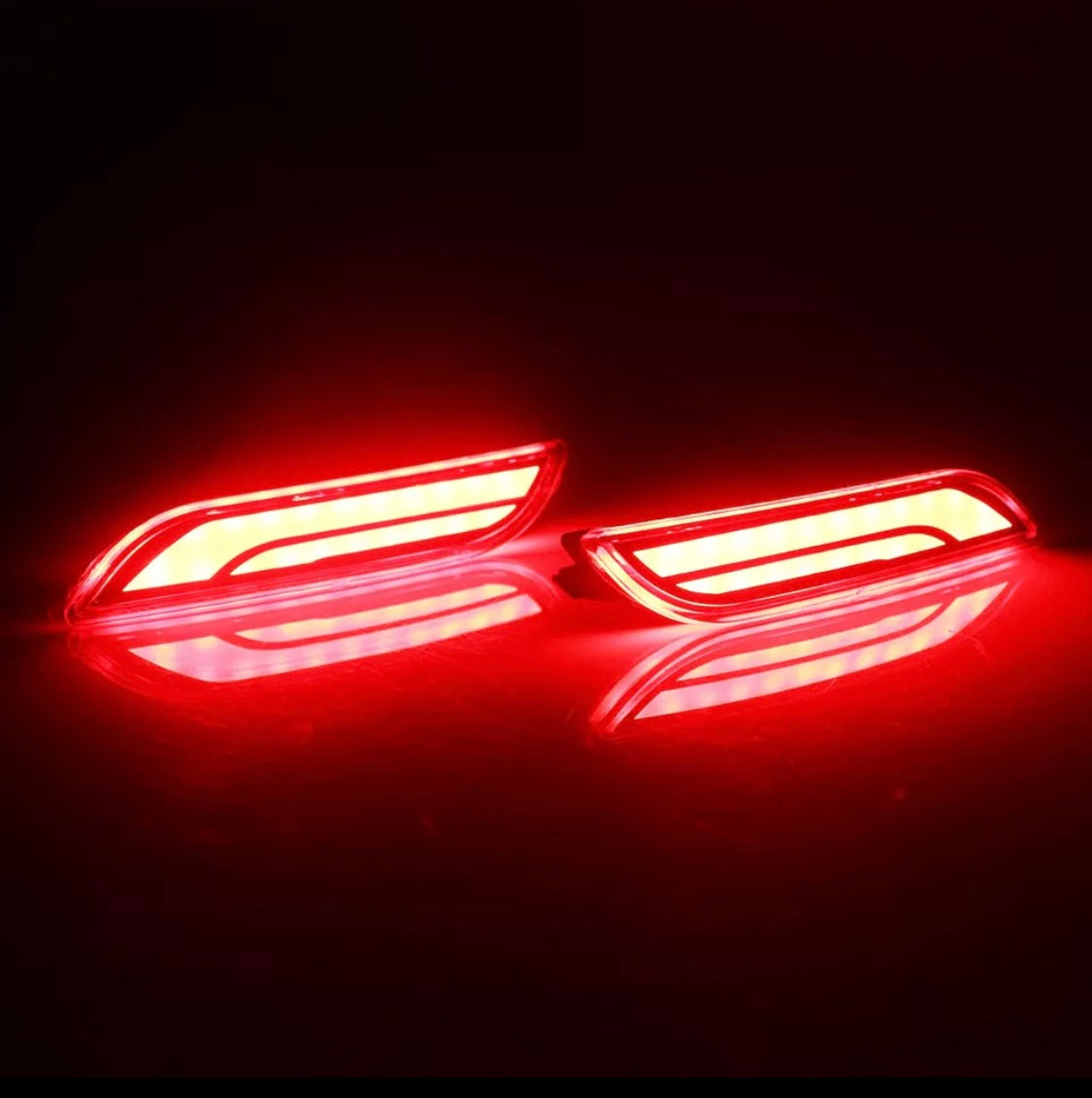 Red LED Bumper Reflector Tail Brake Signal Lamp Foglights For 18-24 Toyota Camry