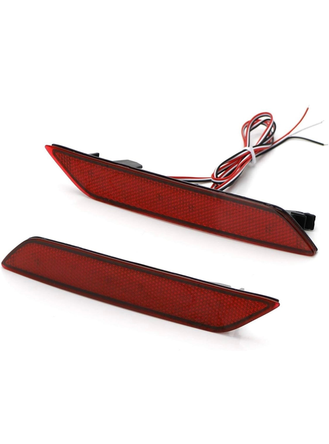 iJDMTOY Lentes rojas 60-SMD LED Reflector de parachoques compatibles con Honda Civic Sedan 2013-2015, funciona como faros antiniebla traseros, frenos y traseros