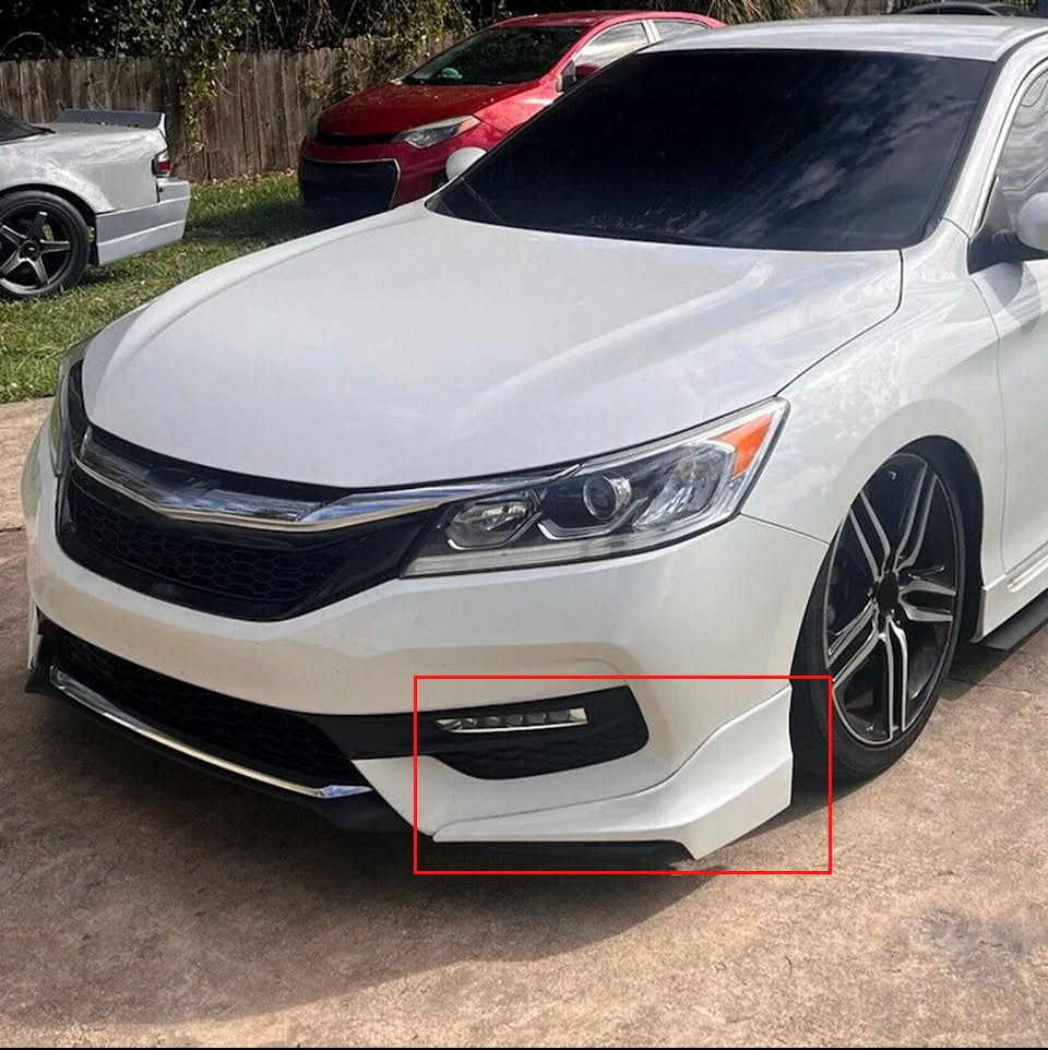 For 16 17 Accord Sedan 4D HFP Style Front + Rear Bumper Lip Splitter Spoiler PU