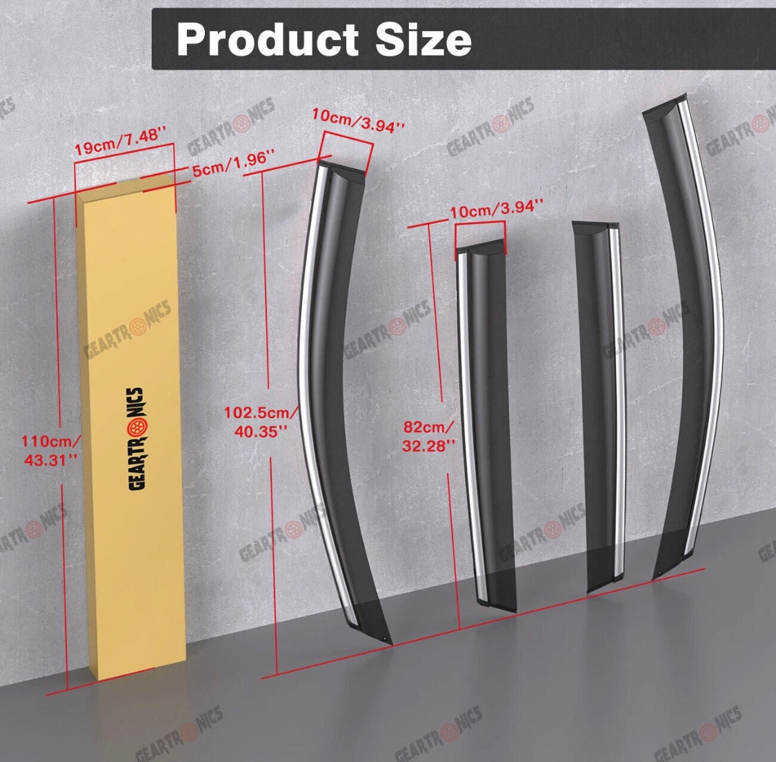 For Honda CR-V CRV 2017-2022 Side Window Vent Visors Rain Guards W/ Chrome Trim