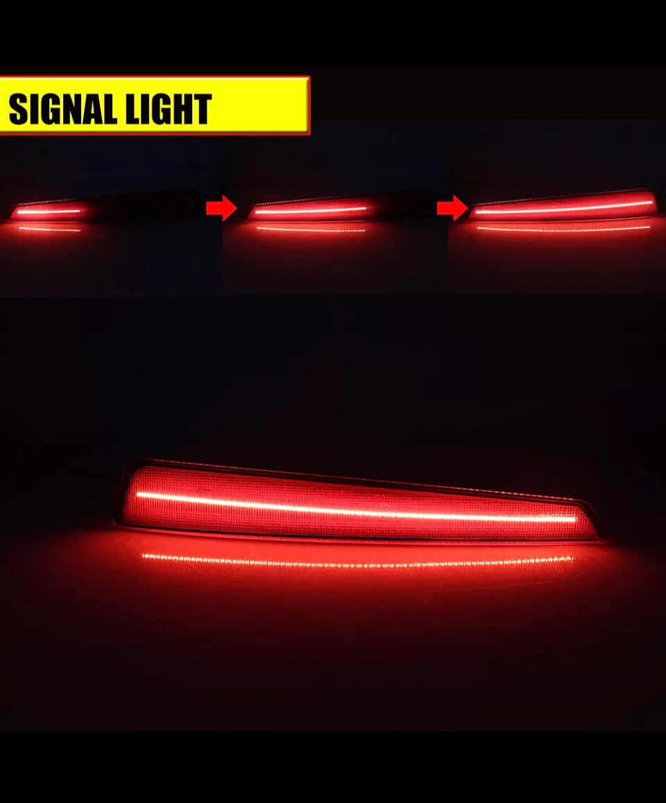 Smoked & Red LED Rear Bumper Reflector Tail Brake Signal Lights for ACURA TL 2009-2011