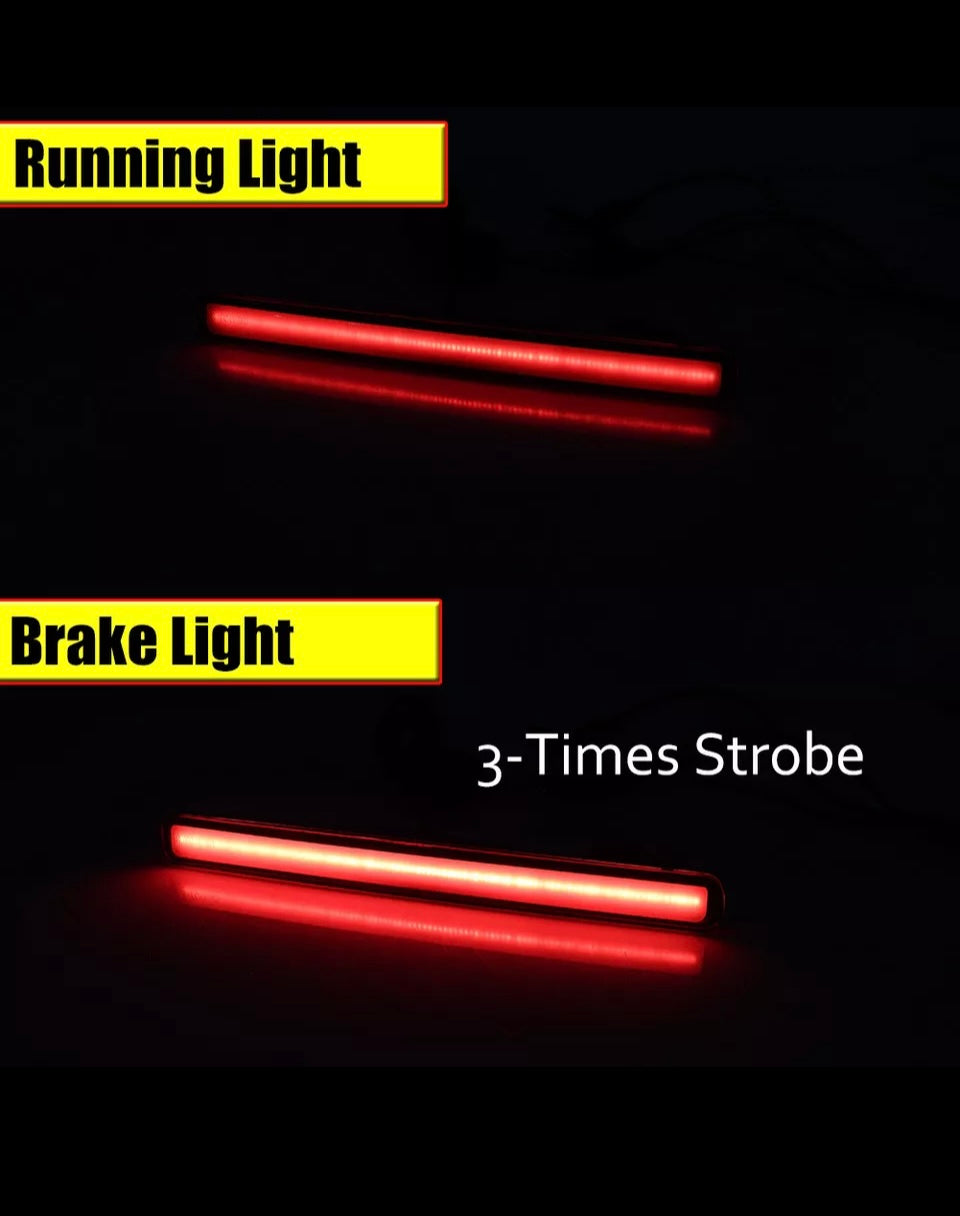 Red LED Bumper Reflector Tail Brake Lights Rear Foglight For 2009-2014 Acura TSX