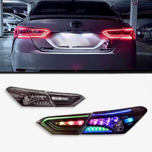 Clear RGB LED Taillights for 8th Gen Toyota Camry (2018-2024)