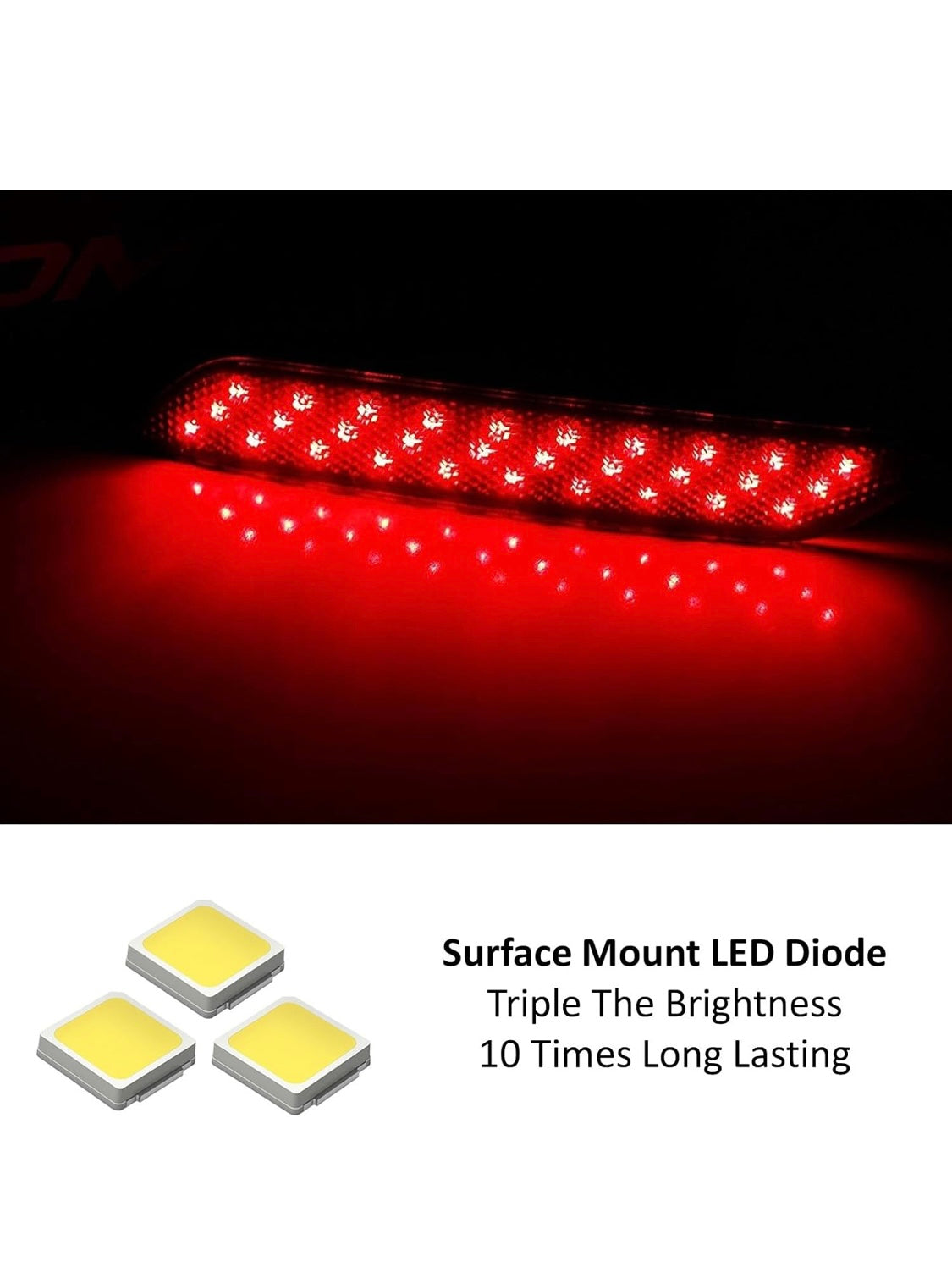 iJDMTOY Lentes rojas 60-SMD LED Reflector de parachoques compatibles con Honda Civic Sedan 2013-2015, funciona como faros antiniebla traseros, frenos y traseros