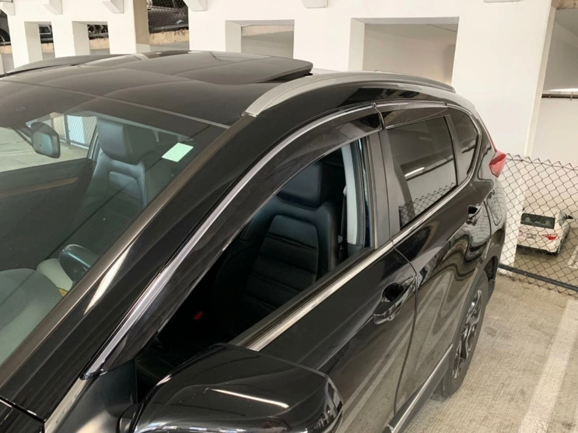 For Honda CR-V CRV 2017-2022 Side Window Vent Visors Rain Guards W/ Chrome Trim