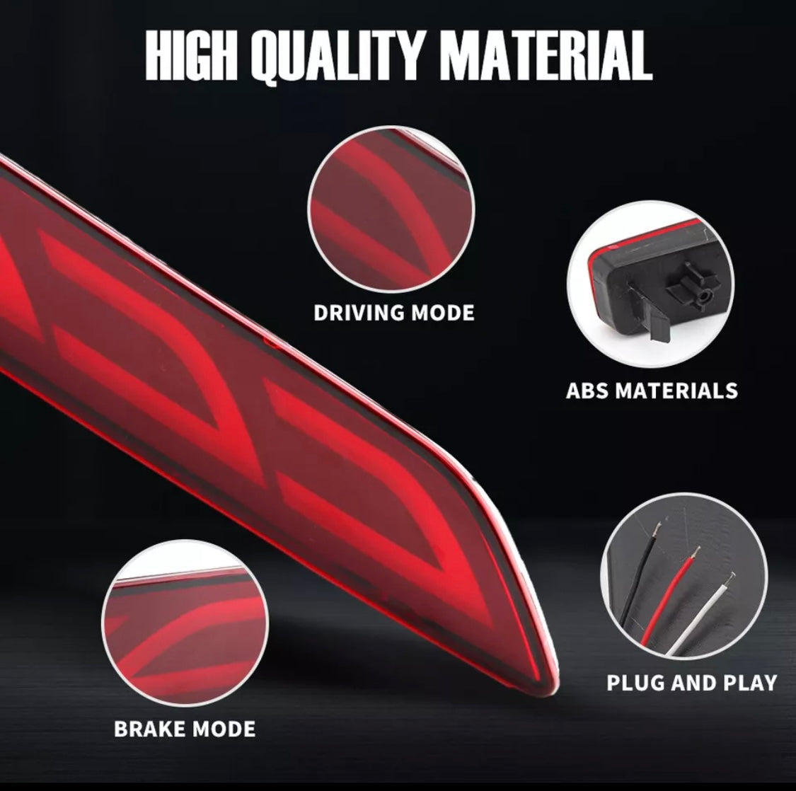 LED Rear Bumper Reflector Light For Honda CRV CR-V 2007-2009 Brake Tail Lamp USA