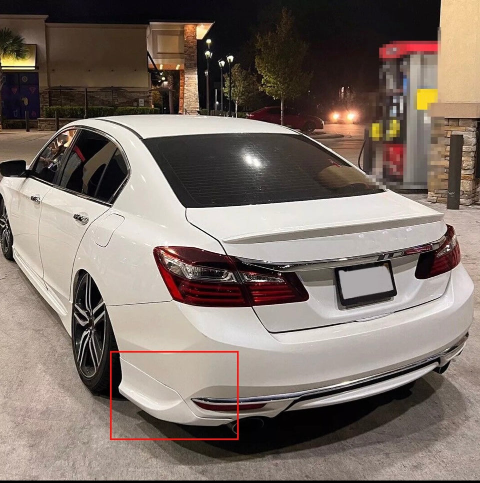 For 16 17 Accord Sedan 4D HFP Style Front + Rear Bumper Lip Splitter Spoiler PU