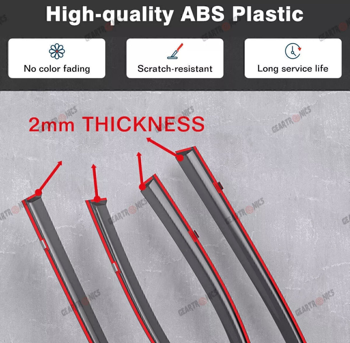 For 2013-2017 Honda Accord Sedan Window Visor Vent Rain Guards w/ Chrome Trim